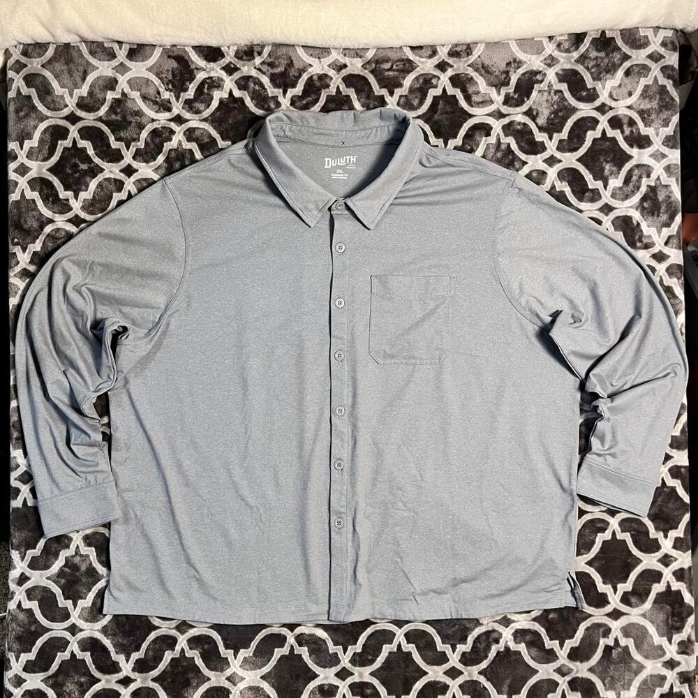 Duluth Trading Co Performance Button Up Men's 3XL Larger Buttons Stretch Wicking